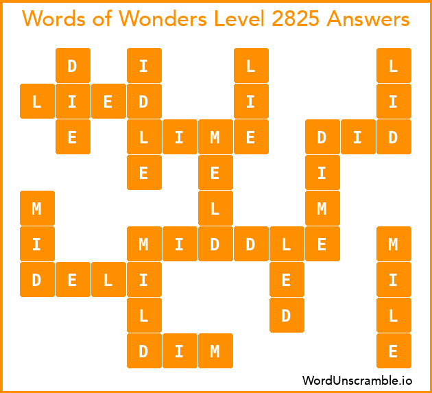 Words of Wonders Level 2825 Answers