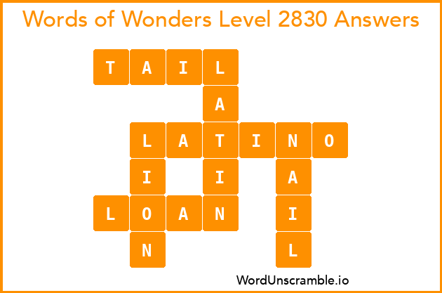 Words of Wonders Level 2830 Answers