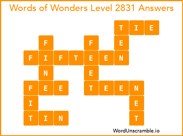 Words of Wonders Level 2831 Answers