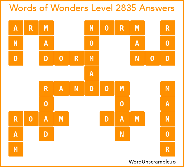 Words of Wonders Level 2835 Answers