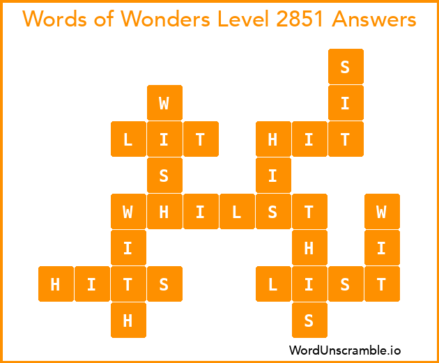 Words of Wonders Level 2851 Answers