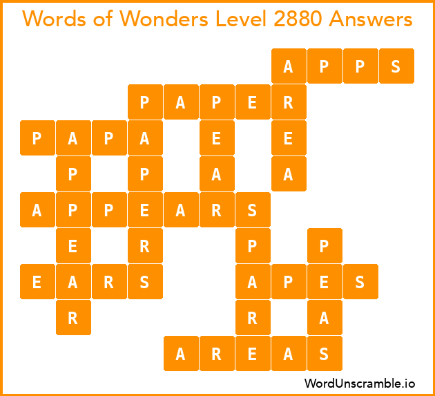 Words of Wonders Level 2880 Answers