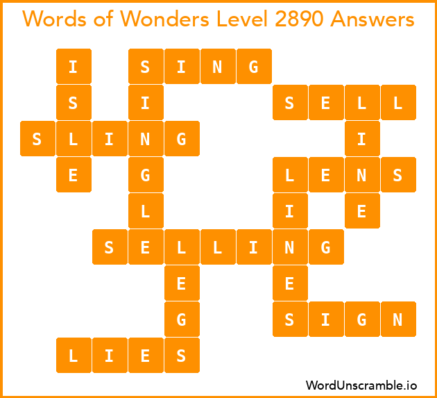 Words of Wonders Level 2890 Answers