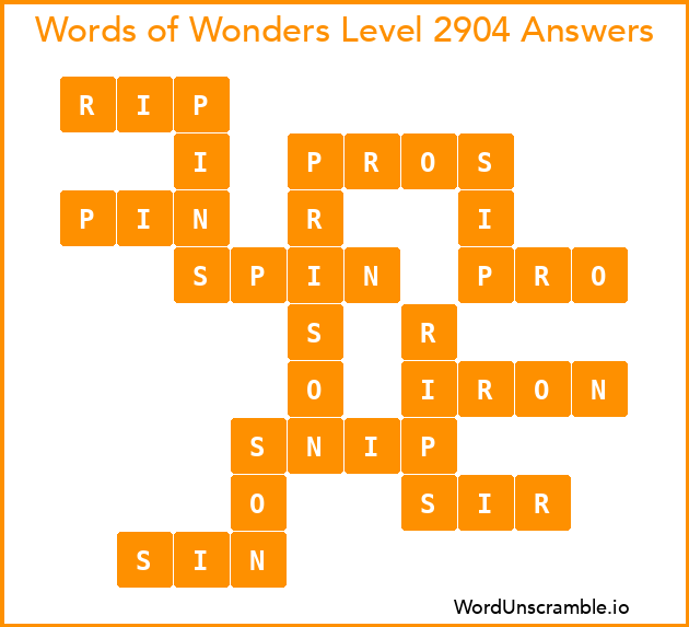 Words of Wonders Level 2904 Answers