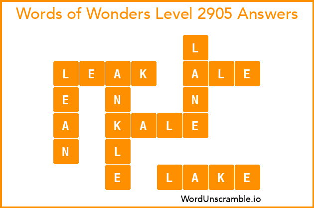 Words of Wonders Level 2905 Answers