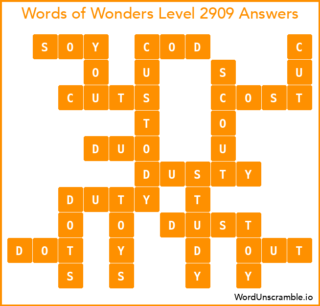 Words of Wonders Level 2909 Answers