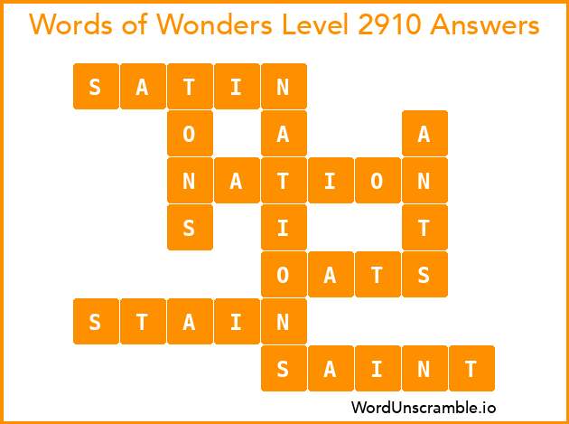 Words of Wonders Level 2910 Answers