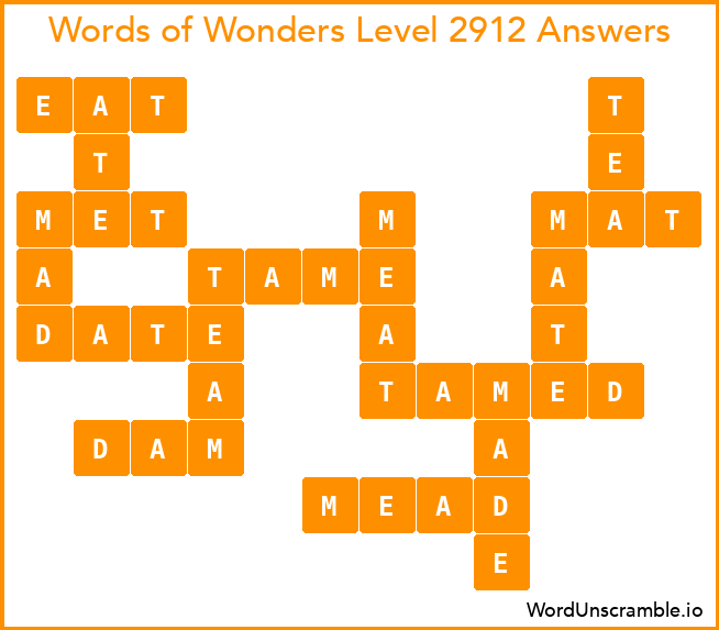 Words of Wonders Level 2912 Answers