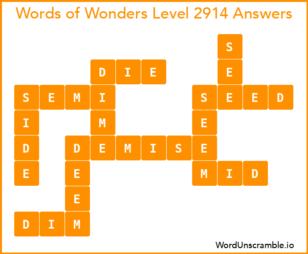 Words of Wonders Level 2914 Answers