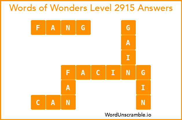 Words of Wonders Level 2915 Answers