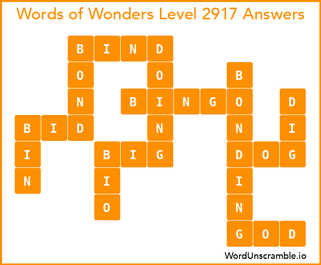 Words of Wonders Level 2917 Answers
