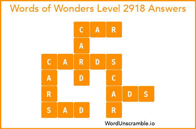 Words of Wonders Level 2918 Answers