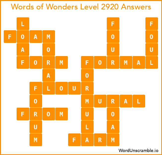 Words of Wonders Level 2920 Answers