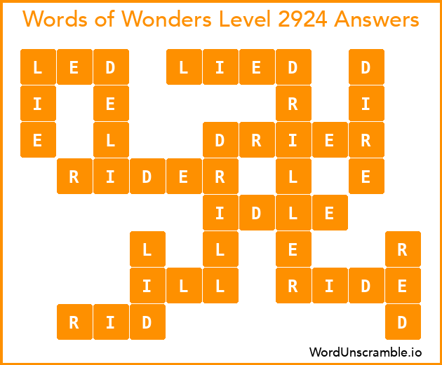 Words of Wonders Level 2924 Answers
