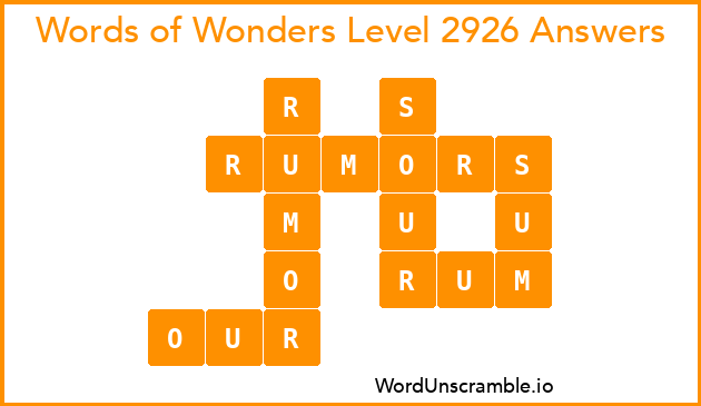 Words of Wonders Level 2926 Answers