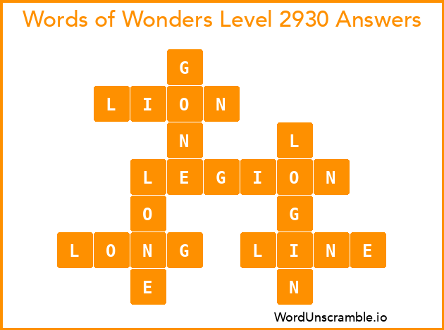 Words of Wonders Level 2930 Answers