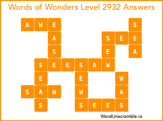 Words of Wonders Level 2932 Answers