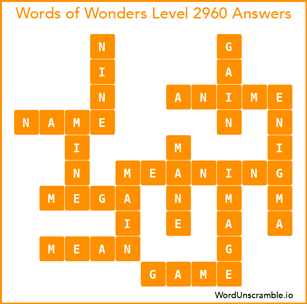 Words of Wonders Level 2960 Answers