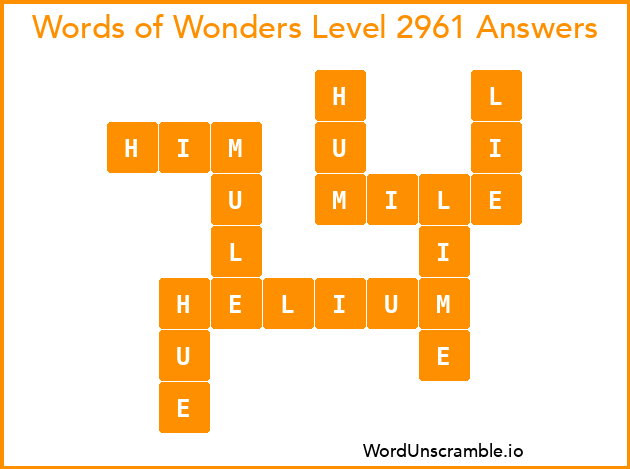 Words of Wonders Level 2961 Answers