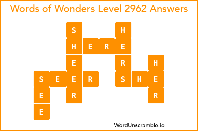 Words of Wonders Level 2962 Answers