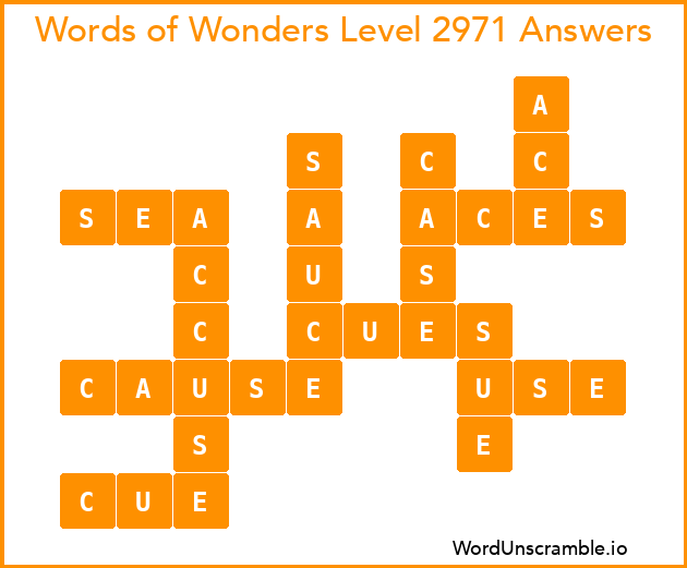 Words of Wonders Level 2971 Answers