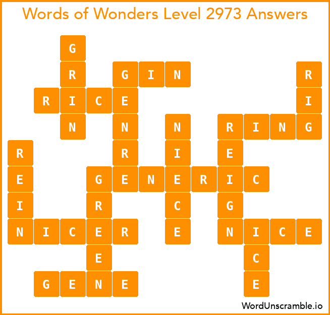 Words of Wonders Level 2973 Answers