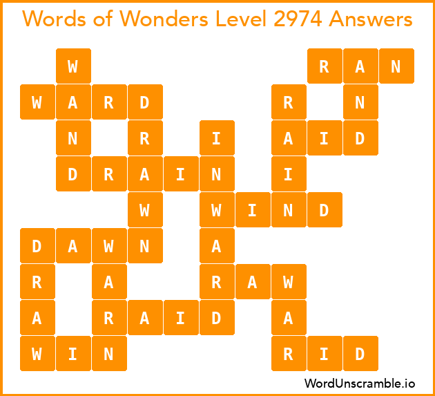 Words of Wonders Level 2974 Answers
