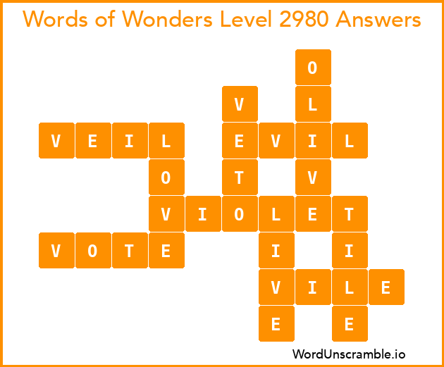Words of Wonders Level 2980 Answers