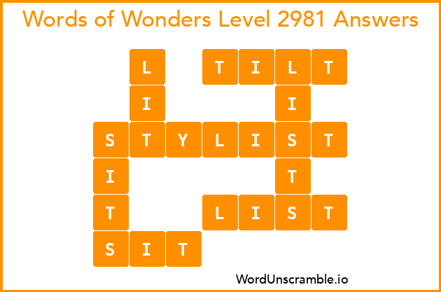 Words of Wonders Level 2981 Answers