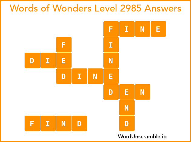 Words of Wonders Level 2985 Answers