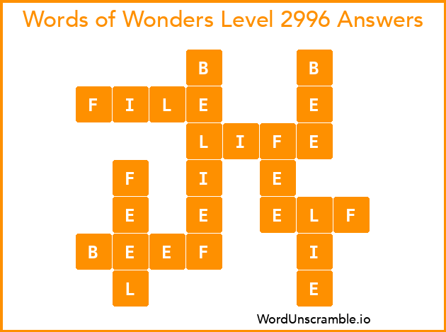Words of Wonders Level 2996 Answers