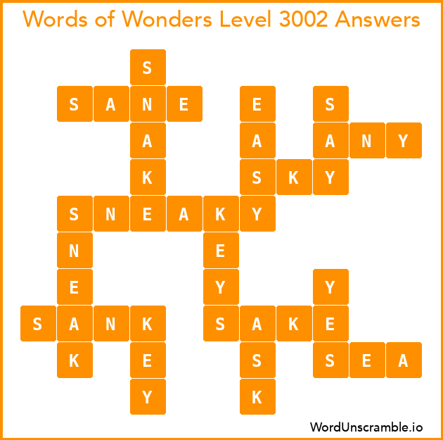 Words of Wonders Level 3002 Answers
