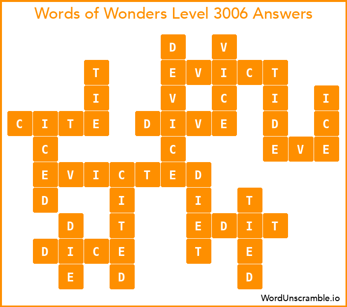 Words of Wonders Level 3006 Answers