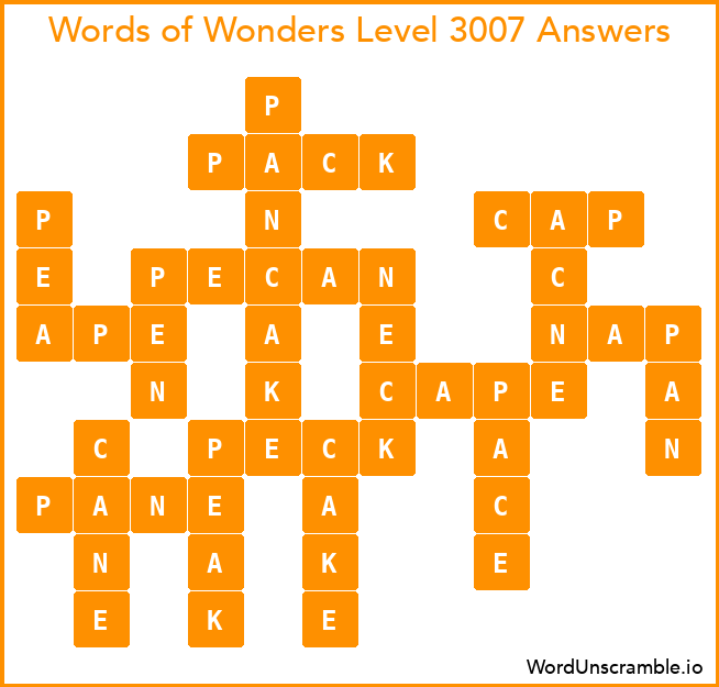 Words of Wonders Level 3007 Answers