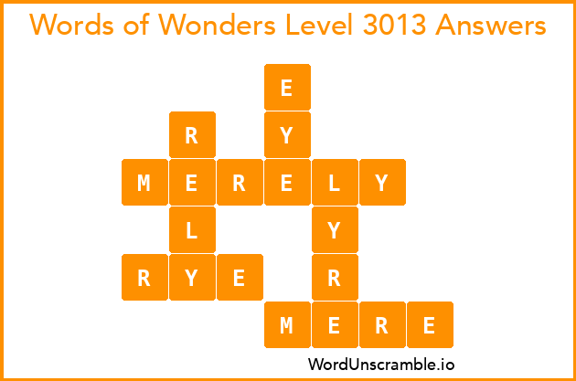 Words of Wonders Level 3013 Answers