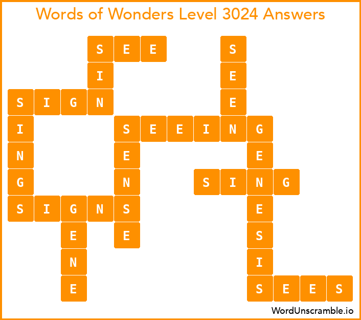 Words of Wonders Level 3024 Answers