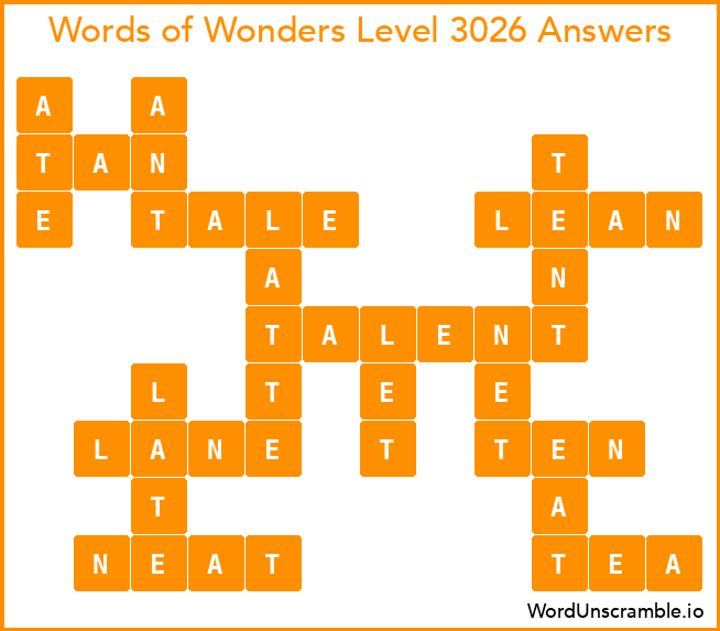 Words of Wonders Level 3026 Answers