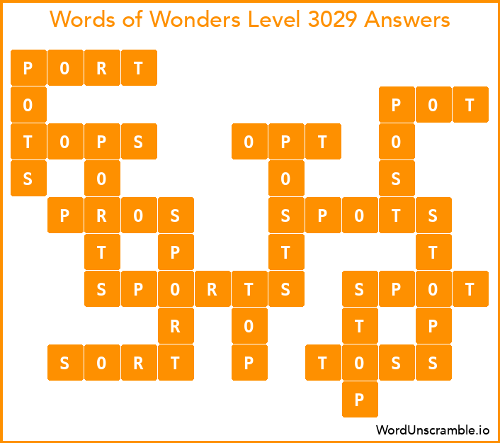 Words of Wonders Level 3029 Answers