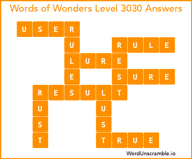 Words of Wonders Level 3030 Answers