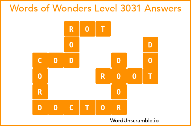 Words of Wonders Level 3031 Answers