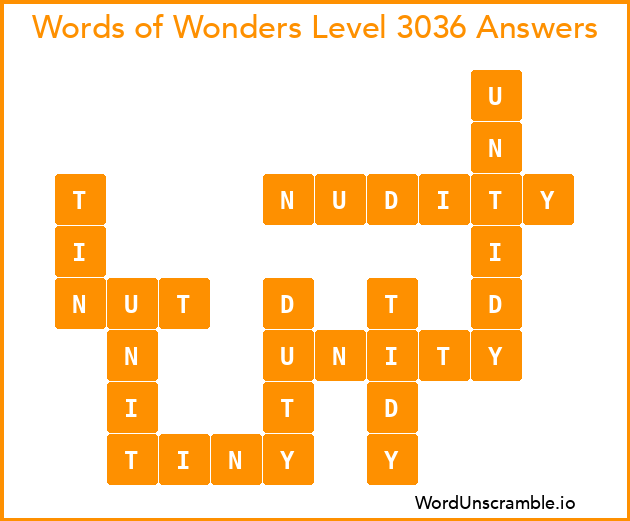 Words of Wonders Level 3036 Answers