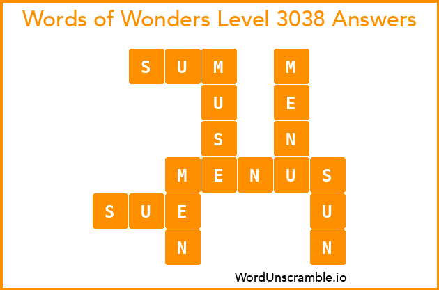 Words of Wonders Level 3038 Answers