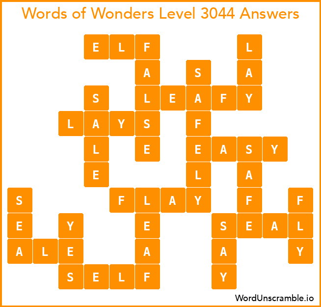 Words of Wonders Level 3044 Answers