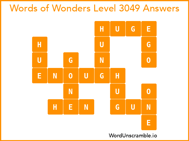 Words of Wonders Level 3049 Answers