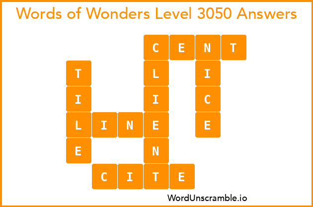 Words of Wonders Level 3050 Answers