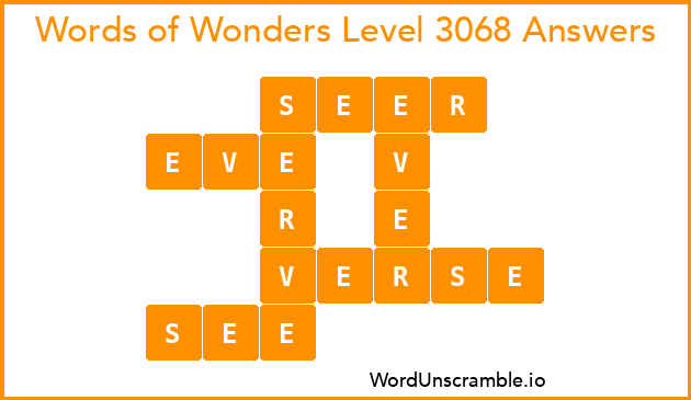 Words of Wonders Level 3068 Answers