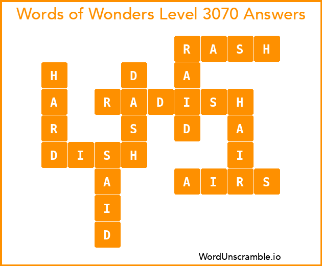 Words of Wonders Level 3070 Answers