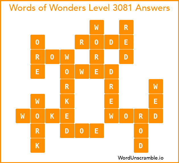 Words of Wonders Level 3081 Answers