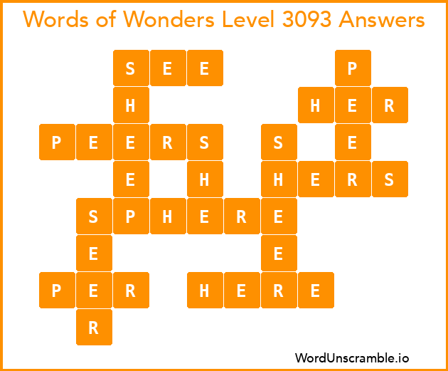 Words of Wonders Level 3093 Answers