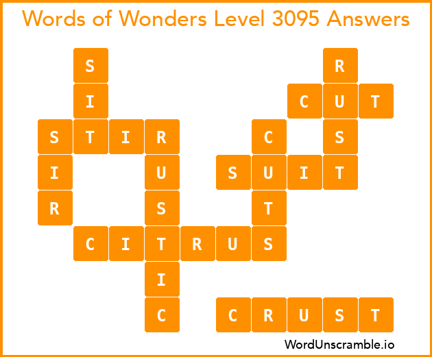 Words of Wonders Level 3095 Answers